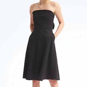 Banana Republic Black Strapless Dress Bow Back